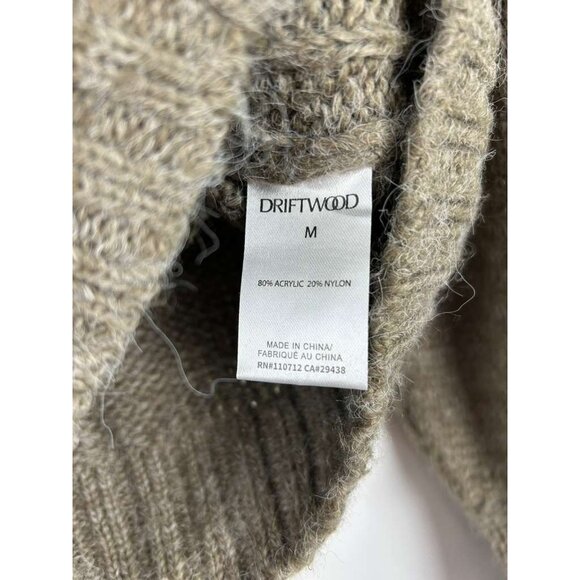 Driftwood Women's Medium Cardigan Sweater Knit Button Down Warm Tan Embroidery - Picture 12 of 12